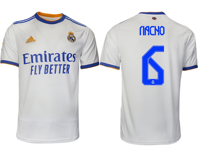Men 2021-2022 Club Real Madrid home aaa version white #6 Soccer Jerseys->real madrid jersey->Soccer Club Jersey